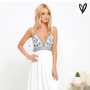 White and navy dress